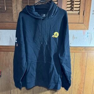 NEW Limited Edition 85th Anniversary Black Tom and Jerry Converse hoodie Size XL